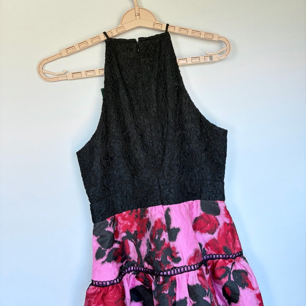 Tuckernuck Jacquard Joss Midi Dress Sz M Cerise Begonia Blossom Eyelet Lace NWT - Picture 6 of 16